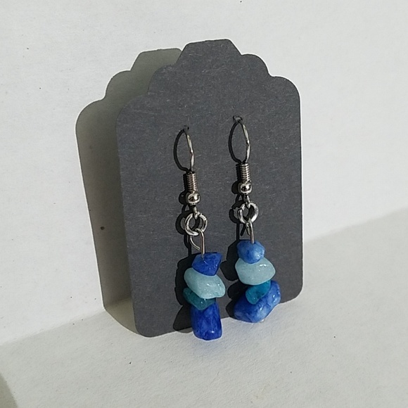Jewelry - Handmade earrings blue chips J10